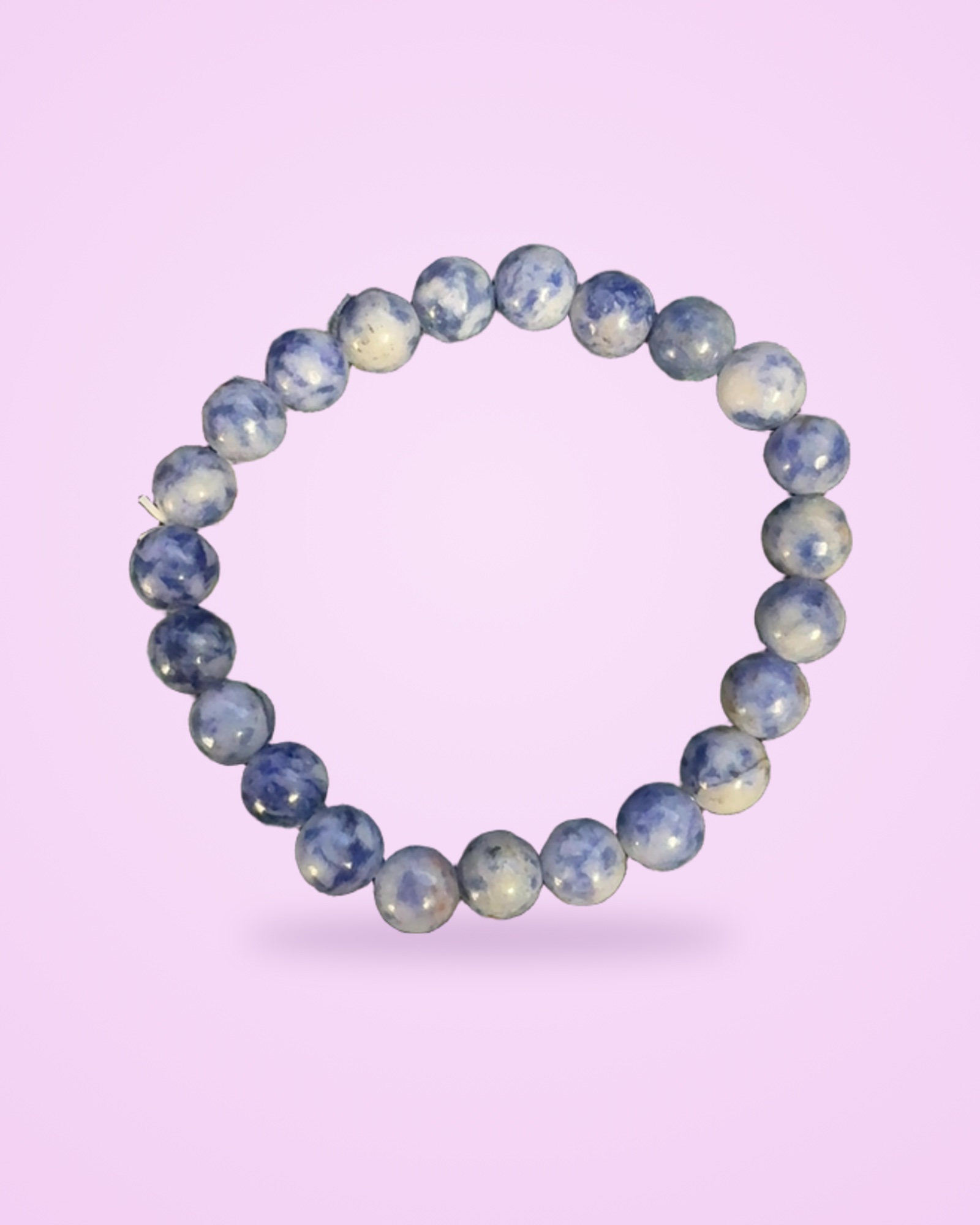 Snowflake Sodalite ~ Genuine Gemstone, handmade bracelet by MT Girl Graphics