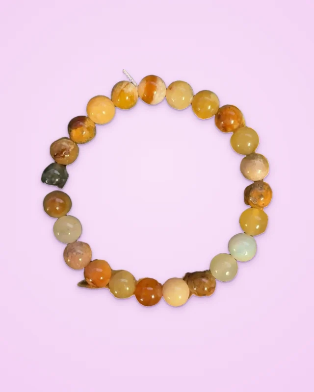 Flower Jade ~ Genuine Gemstone, handmade bracelet by MT Girl Graphics