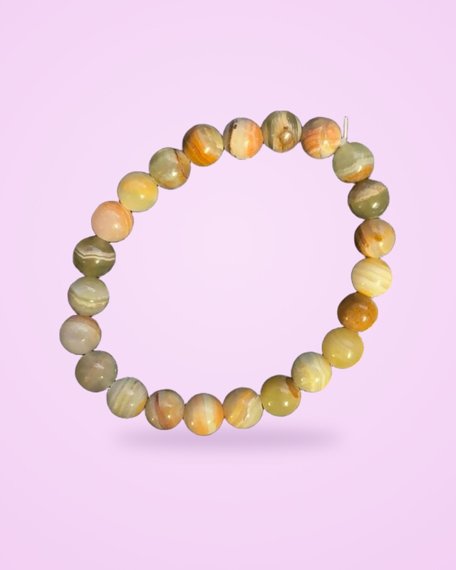 Green Calcite ~ Genuine Gemstone, handmade bracelet by MT Girl Graphics