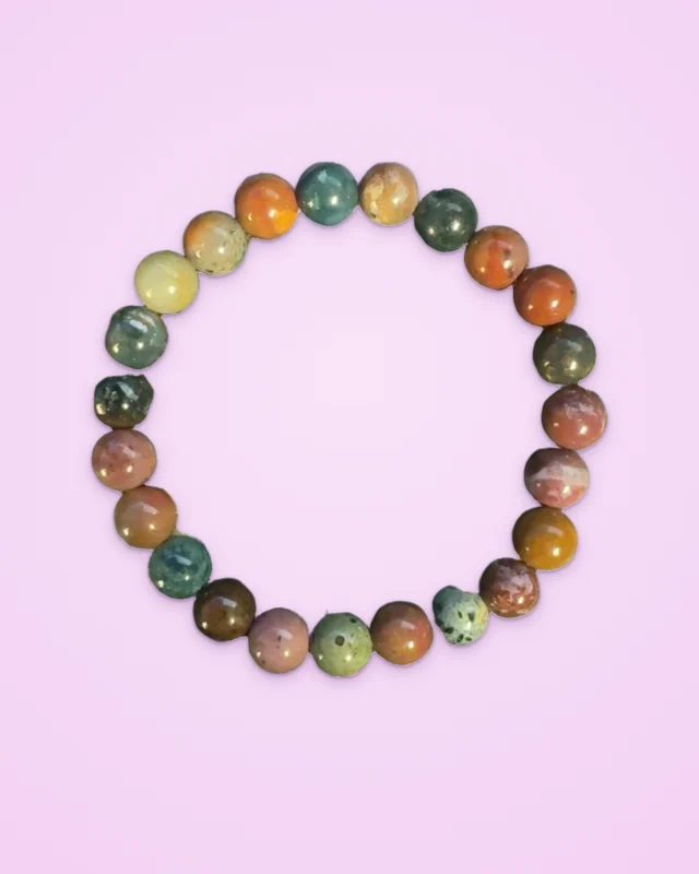 Ocean Jasper ~ Genuine Gemstone, handmade bracelet by MT Girl Graphics