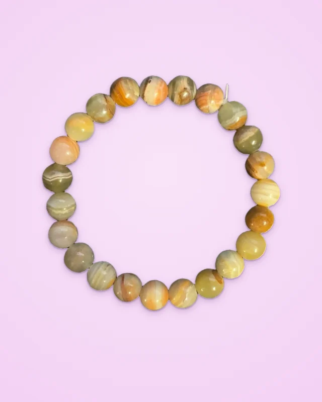 Green Calcite ~ Genuine Gemstone, handmade bracelet by MT Girl Graphics