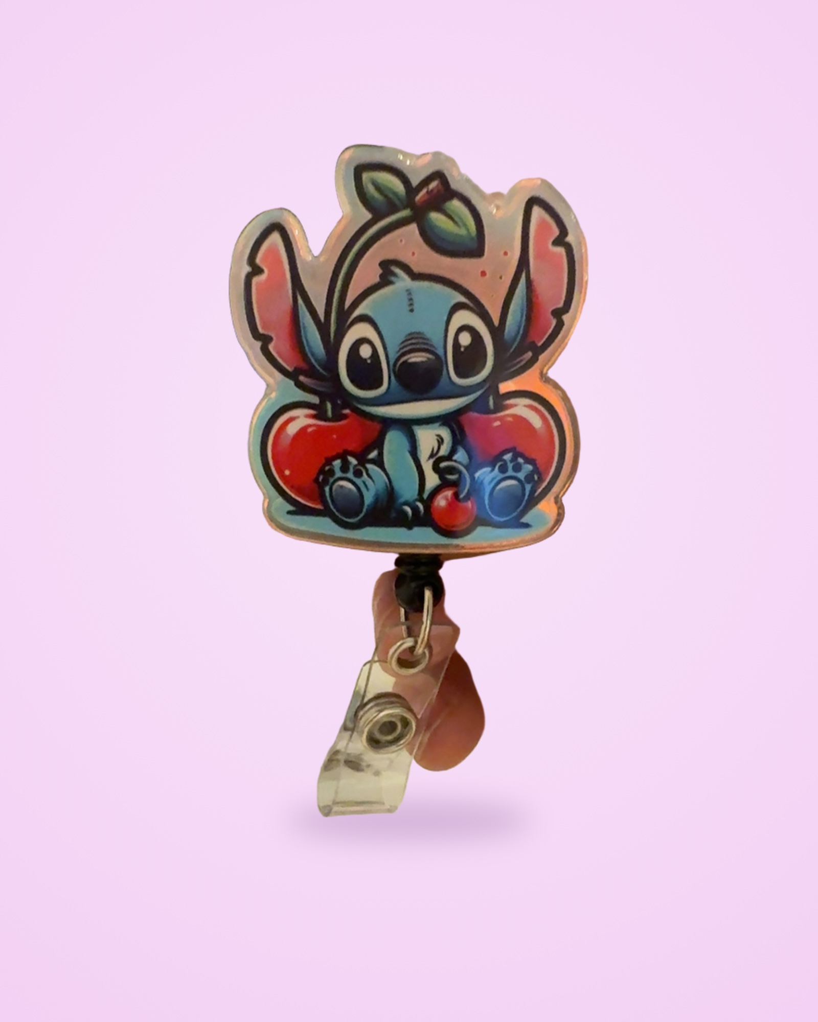 Stitch, handmade badge reel by MT Girl Graphics
